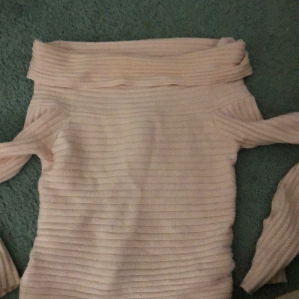 Pink Off The Shoulder Sweater